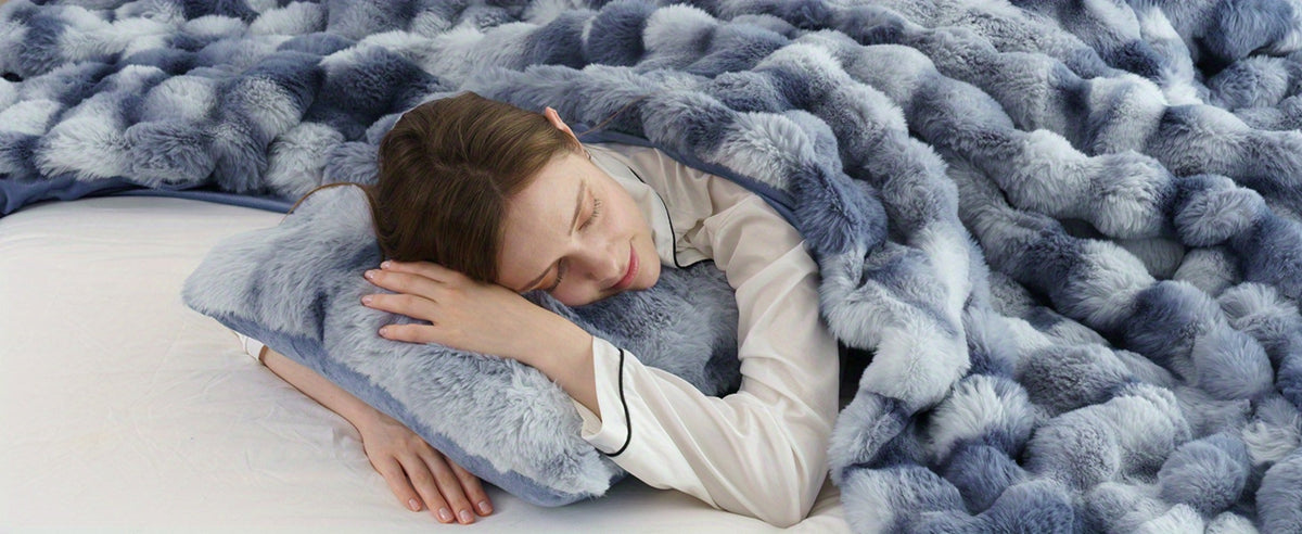 Faux Rabbit Fur Throw Blanket – Ultra-Soft Plush Fleece for Bed, Couch, Sofa & Travel, All Season, 11 Colors, Throw to King Size - product image 26