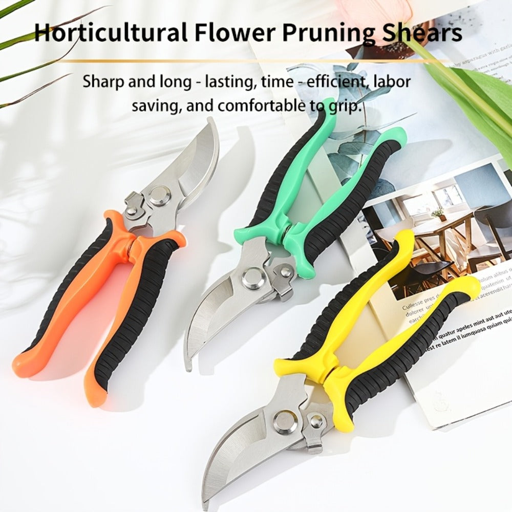 Gardening Pruning Tool Set 8 Piece Stainless Steel | Pruning Shears Scissors Pliers Ergonomic Handle with Wiping Cloth | Lawn Tree Garden Care Kit Orange Yellow Green - product image 18