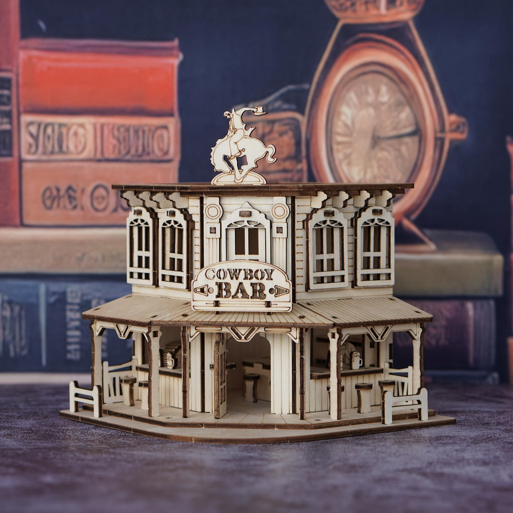 DIY Wooden Assembly Puzzle, Choose Fisherman's Hut / Treehouse / Cowboy Bar, STEM Brain Teaser Craft Kit, Unique Birthday & Holiday Gift – 3D Wood Model Kit - product image 6