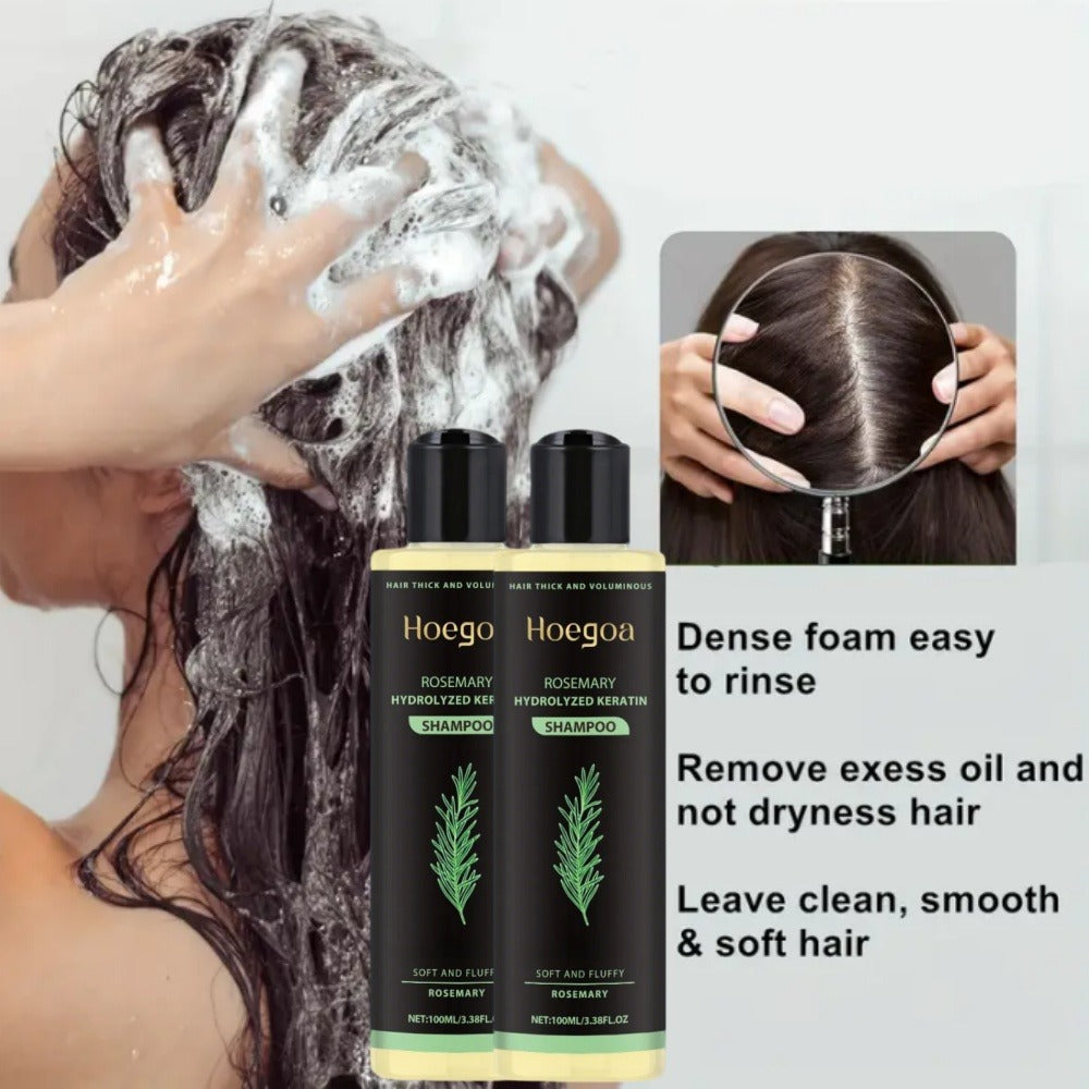 Rosemary Vitamin C Keratin Shampoo Set 3 Bottles — Deep Cleanse Moisturize & Strengthen Hair, Scalp Stimulating Antioxidant Formula, Smooth Shiny Frizz-Free Results, Holiday Hair C - product image 9