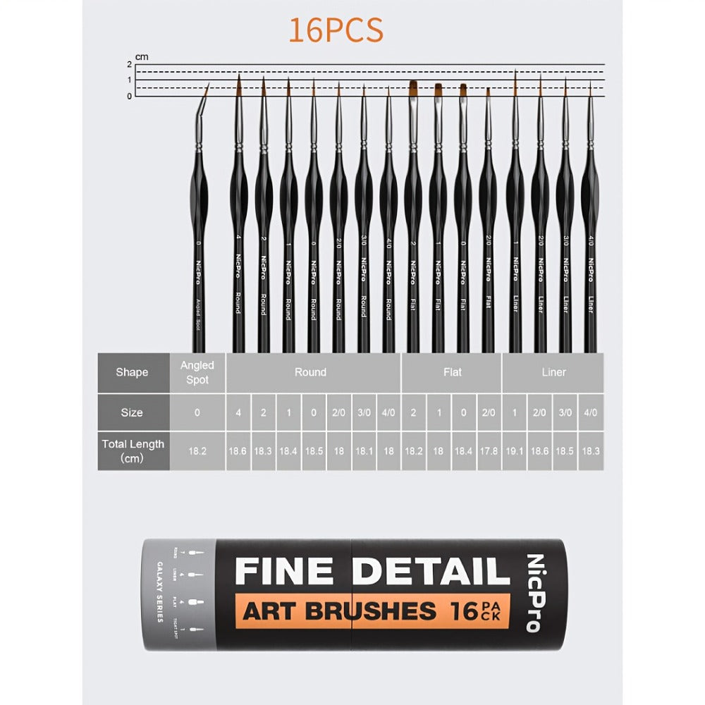 Miniature Paint Brush Set 16 & 24 Pcs | Acrylic Watercolor Oil Warhammer DnD Model Brushes | Professional Fine Detail Painting Kit with Brush Holder & Carry Bag | Gift for Artists Hobbyists Ages 14+