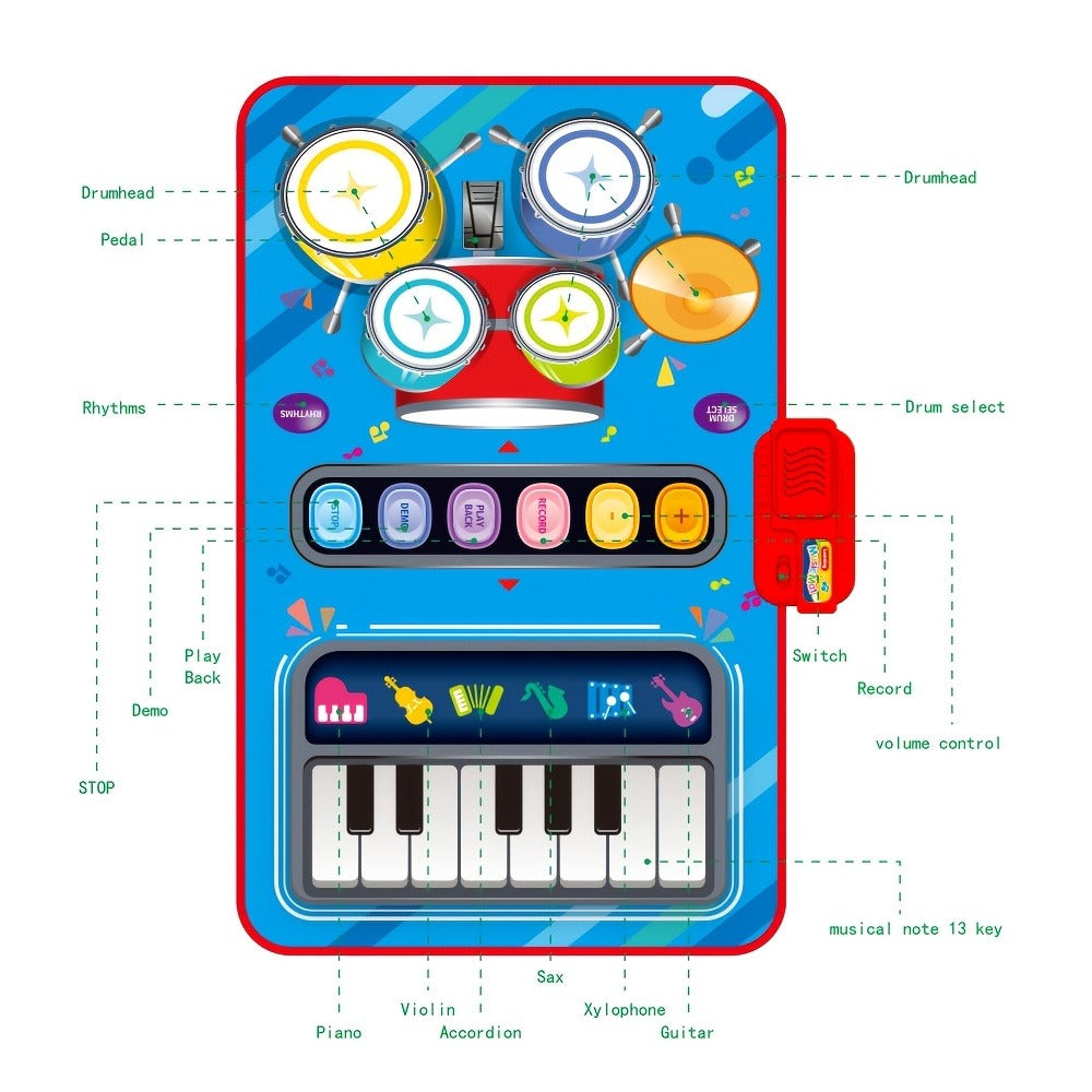 Kids Electronic Drum Music Mat – Dance Drum Pad for Boys & Girls – Multifunctional Musical Toy for Skill Development & Family Bonding – Birthday Christmas - product image 6
