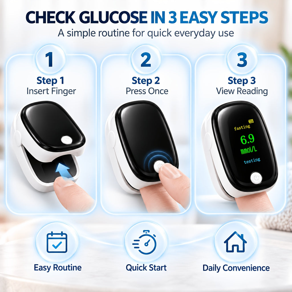 1pc Blood Glucose Monitor, OLED Display Home Health Monitoring Device (Batteries Included) - product image 2