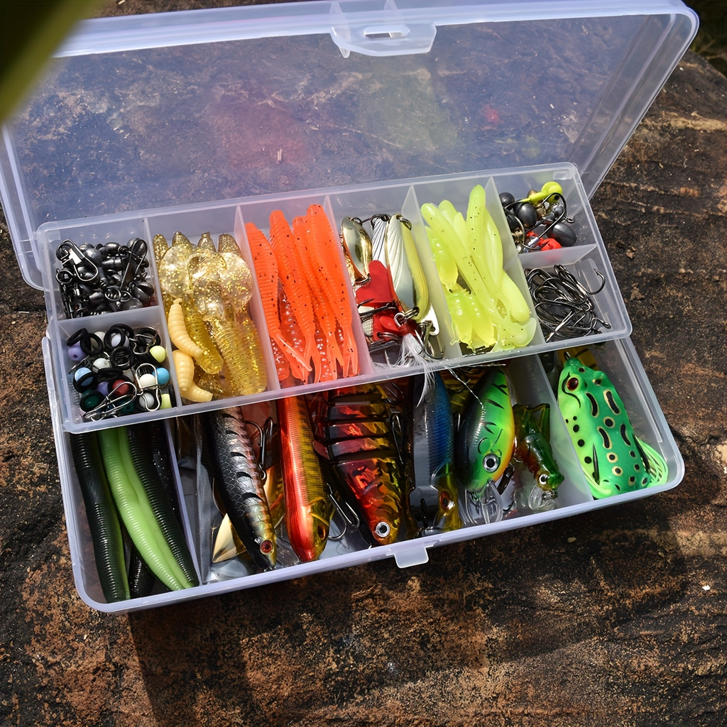 Complete Tackle Bait Set for Freshwater & Saltwater Bass Trout Fishing, Includes Spoons Spinners Soft Baits Hooks, Fishing Gear Gift for Men & Beginners - product image 8