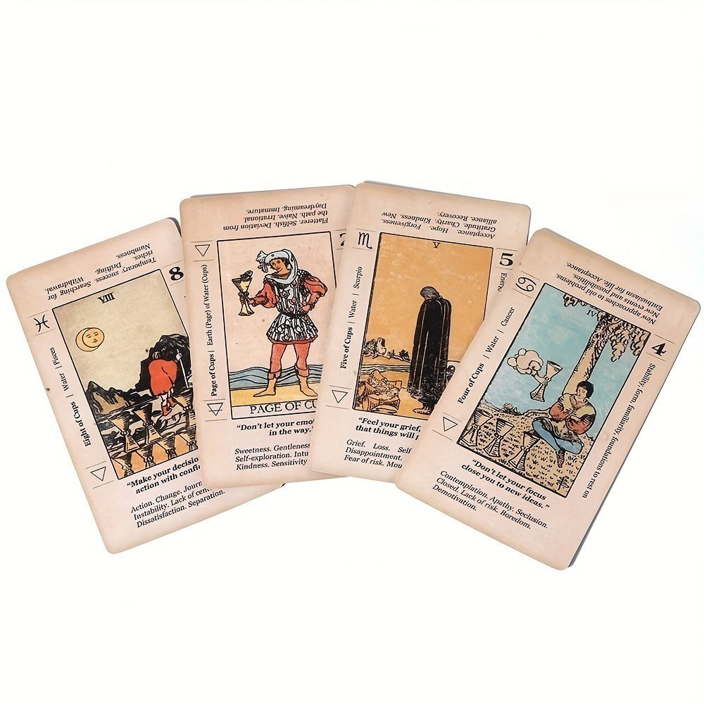 Complete Vintage Spiritual Reading Set, Full Major & Minor Arcana, Beginner-Friendly Gift for Women Teens Adults – Tarot Cards 78-Card Deck with PDF Guidebook - product image 13