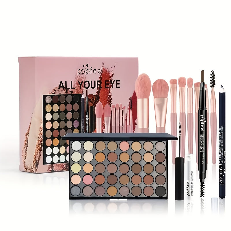 40 Color Eyeshadow Palette Makeup Kit for Women — Complete Eye Makeup Set with Mascara, Eyeshadow Brush, Eyeliner & Eyebrow Pencil, Beginner Starter Kit & Beauty Gift Set for Girls - product image 6