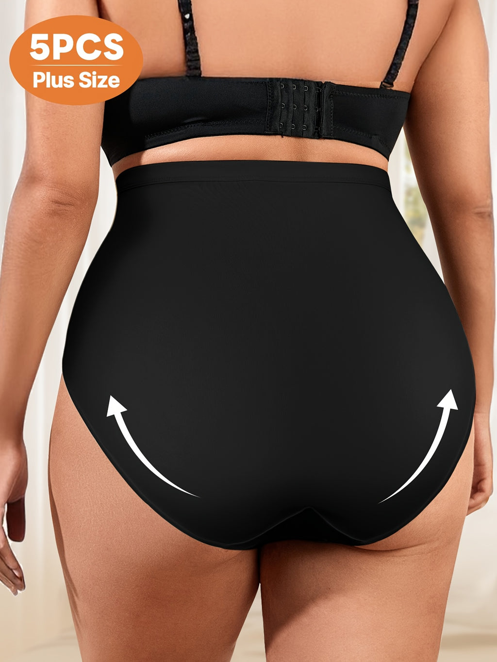 5Pack Plus Size Women's Briefs Extra High Waist Belly Tuck Ice No Marks Women's Panties Briefs Comfortable Fit Body Shaping Buttocks Lift Summer Thin - product image 23