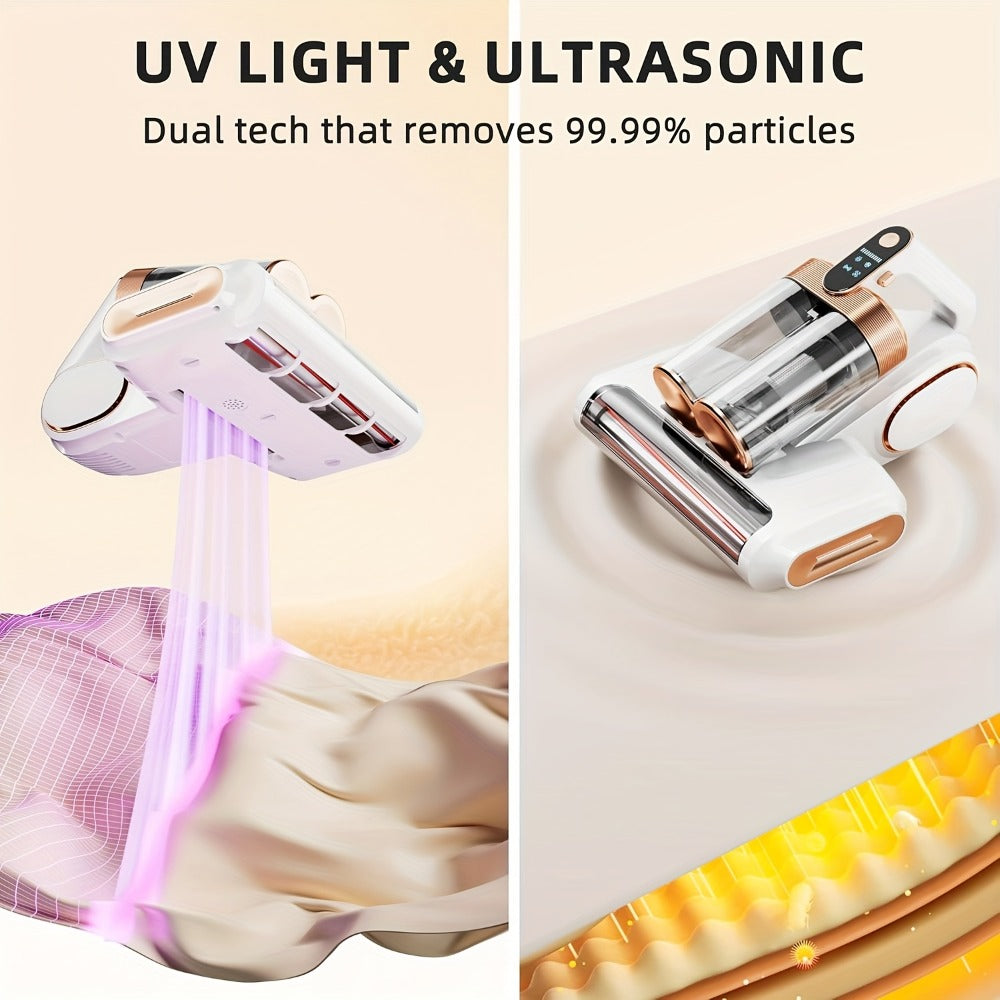 Mattress Vacuum Cleaner Handheld Bed Cleaner – 16KPa Strong Suction with UVC Light & Hot Air Heating, Deep Clean for Pillows, Sofa, Crib & Pet Hair, Double Cup Design, White or Pur - product image 17