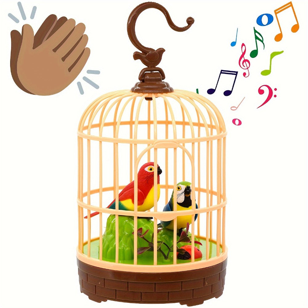 Chirping & Wing-Fluttering Parrot, Interactive Sound-Responsive Animal Toy, Battery Powered, Birthday Christmas Gift for Kids Boys Girls – Mini Voice-Activated - product image 3