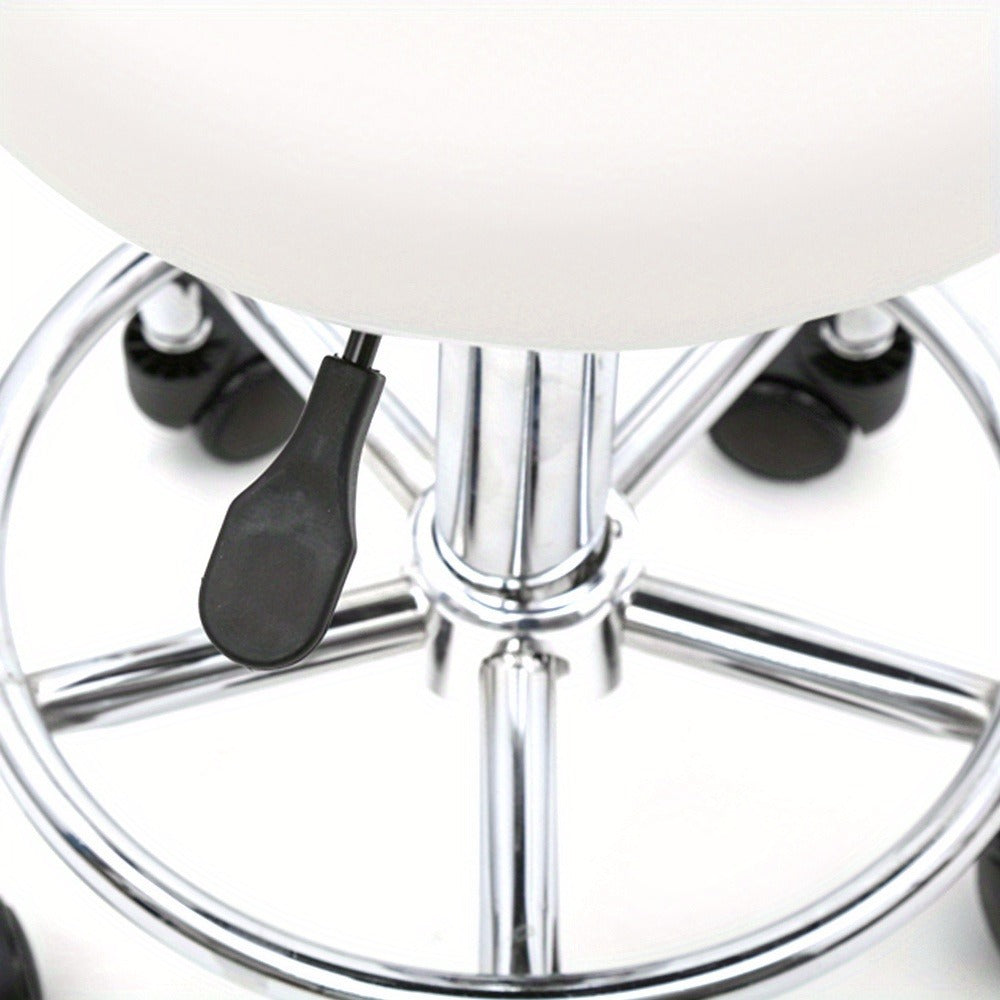 Saddle & Round Salon Stool with Backrest 360-Degree Swivel — Adjustable Height Professional Chair for Salon, Spa, Barber, Kitchen & Bistro, Black & White, 2 Styles - product image 8