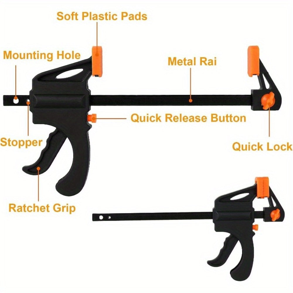 F Clamp Woodworking Quick Clamp Set Ratcheting Bar Clamp with Trigger Handle for Wood Glue DIY Projects - product image 9