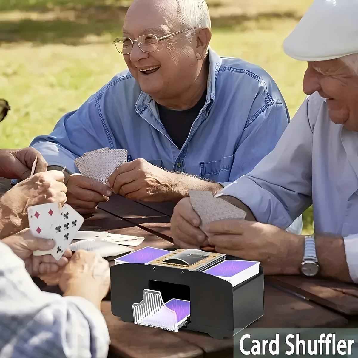 Automatic Card Shuffler 2 4 6 Deck | Battery Powered Transparent Design | Hassle-free One-Button Operation for Poker Family Game Night Card Games | Sturdy - product image 3