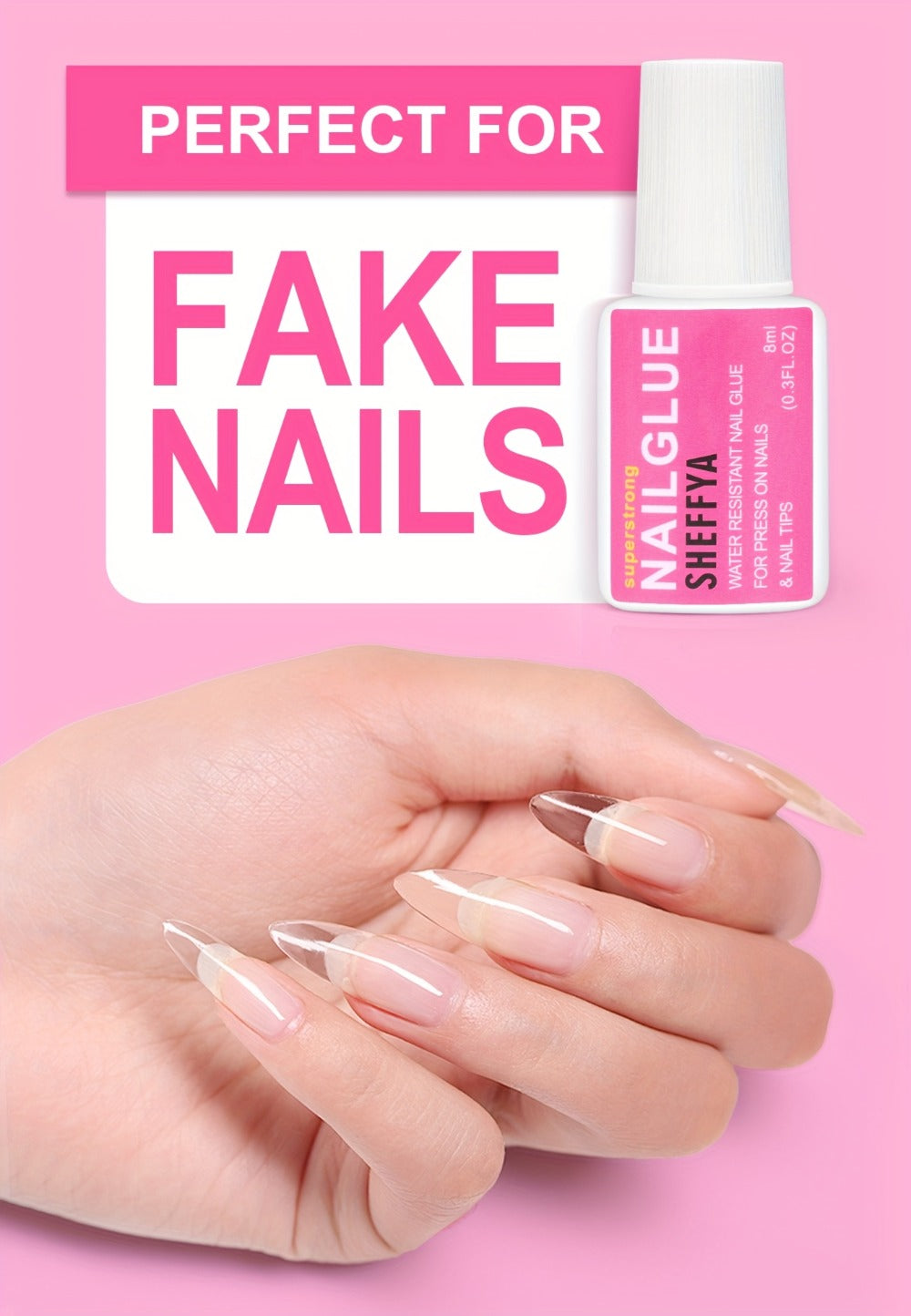 Brush-On Nail Glue Maximum Strength 0.27oz by SHEFFYA – Long-Lasting Mess-Free Precision Applicator for Press-On Nails, Nail Tips & Acrylic Nails, Salon & DIY Home Nail Art, 2pc 5p - product image 15