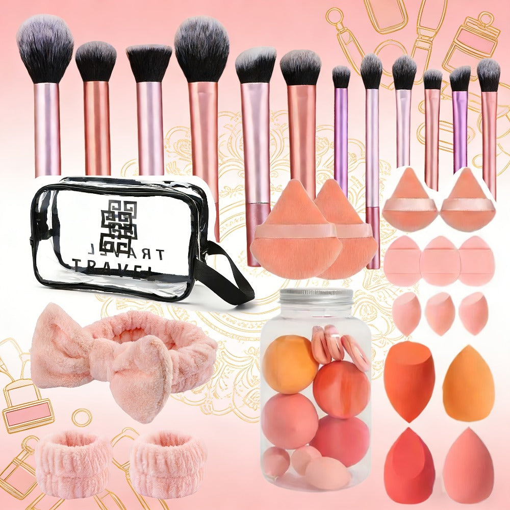 Makeup Brush Set 41/47PCS Professional Ultra-Soft Eyeshadow Blending Kit - Concealer Contour Foundation Brushes & Sponges for Flawless Application - Retractable Travel Design Wet D - product image 3