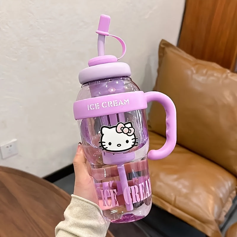 PPSU Straw Water Bottle with Hello Kitty Design – Sanrio Kids & Adults Cup – BPA-Free, Large Capacity, Drop-Resistant & Leak-Proof, Easy-Carry Handle, Ideal - product image 2