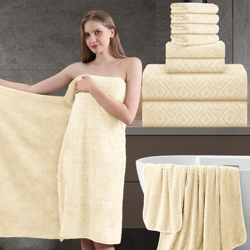 700GSM Bath Towel Set 8 Piece Extra Large Ultra Soft Thick - Highly Absorbent Quick Dry | 2 Oversized Bath Towels 2 Hand Towels 4 Washcloths | 16 Colors | Bathroom Hotel Gym Spa Ad - product image 17