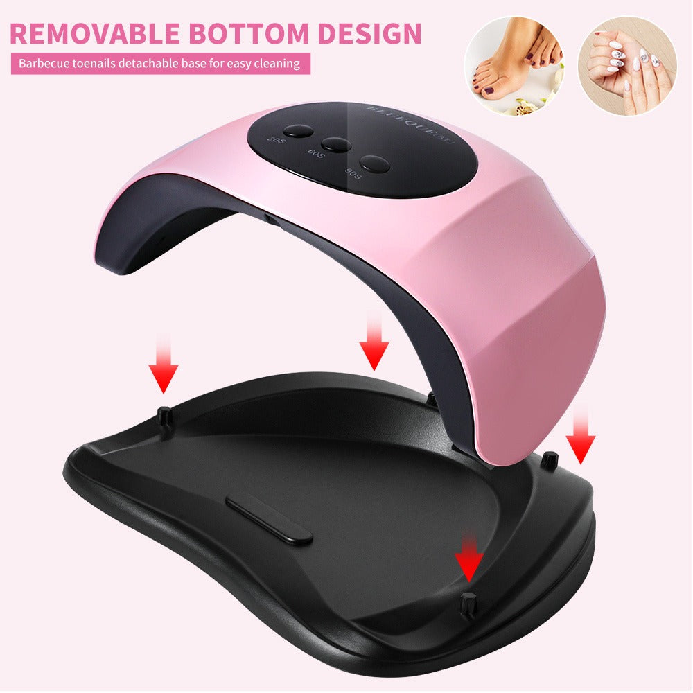 LED Nail Lamp Professional LCD Display Auto Sensor 4 Timer Settings USB Powered Instant Gel Polish Curer No Adapter Needed for Home Salon Manicure Pedicure DIY Nail Art Pink White - product image 4