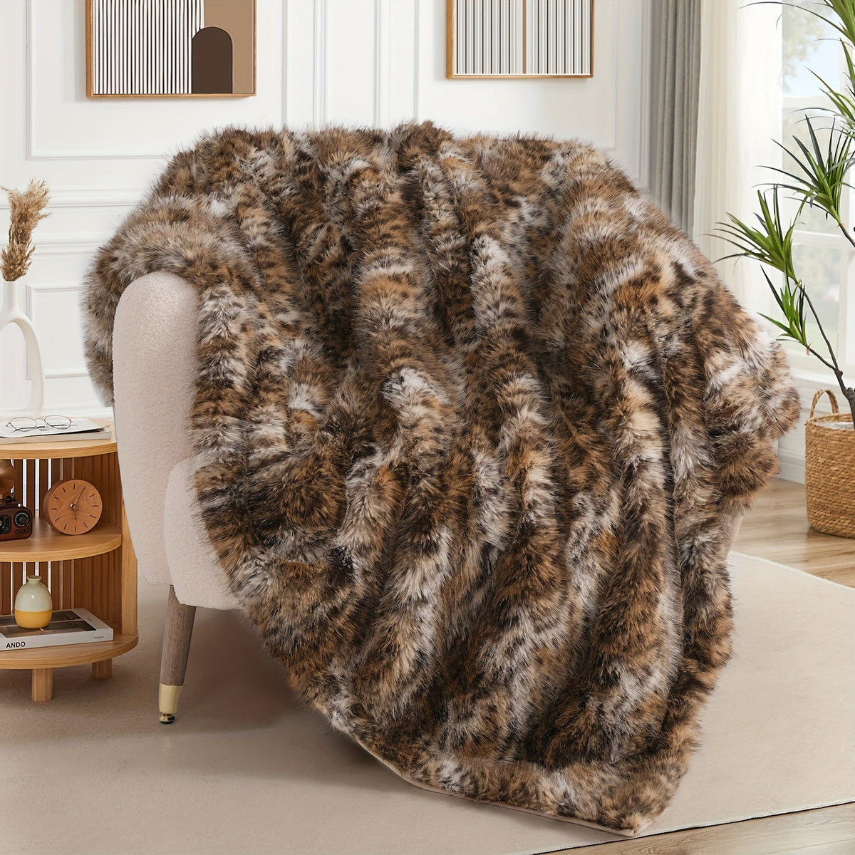 Super Soft Reversible Plush Mink Blanket for Bed Couch Sofa, Oversized Heavy Weight Cozy Blanket, Leopard Animal Print & Solid Colors, Throw & Twin Size | Faux Fur Throw Blanket 1060GSM Luxury