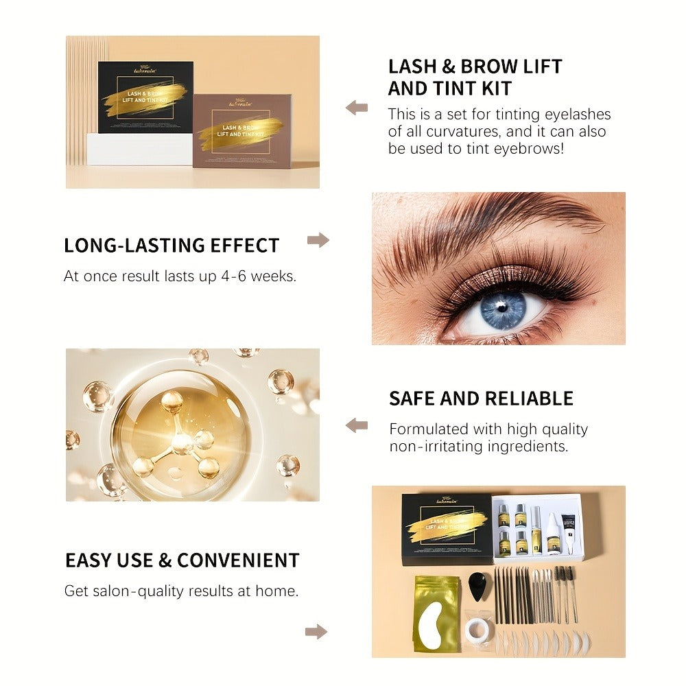 Lash Lift Kit & Brow Lamination Tint Set — 2-in-1 Eyelash Perm & Eyebrow Lamination with Black Brown Tint Dye, 4-6 Week Long-Lasting Results, DIY Home or Salon Use, Complete Beauty - product image 8