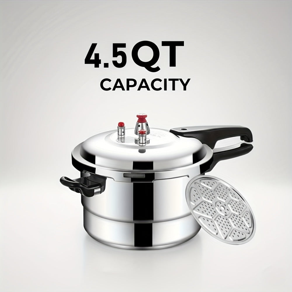 Aluminum Pressure Cooker Stovetop - 4.5Qt & 8Qt with Exhaust Valve & Multiple Safety Protections, Compatible with Gas & Induction Stoves, Canning Rack Included, Family Meals & Cate - product image 5
