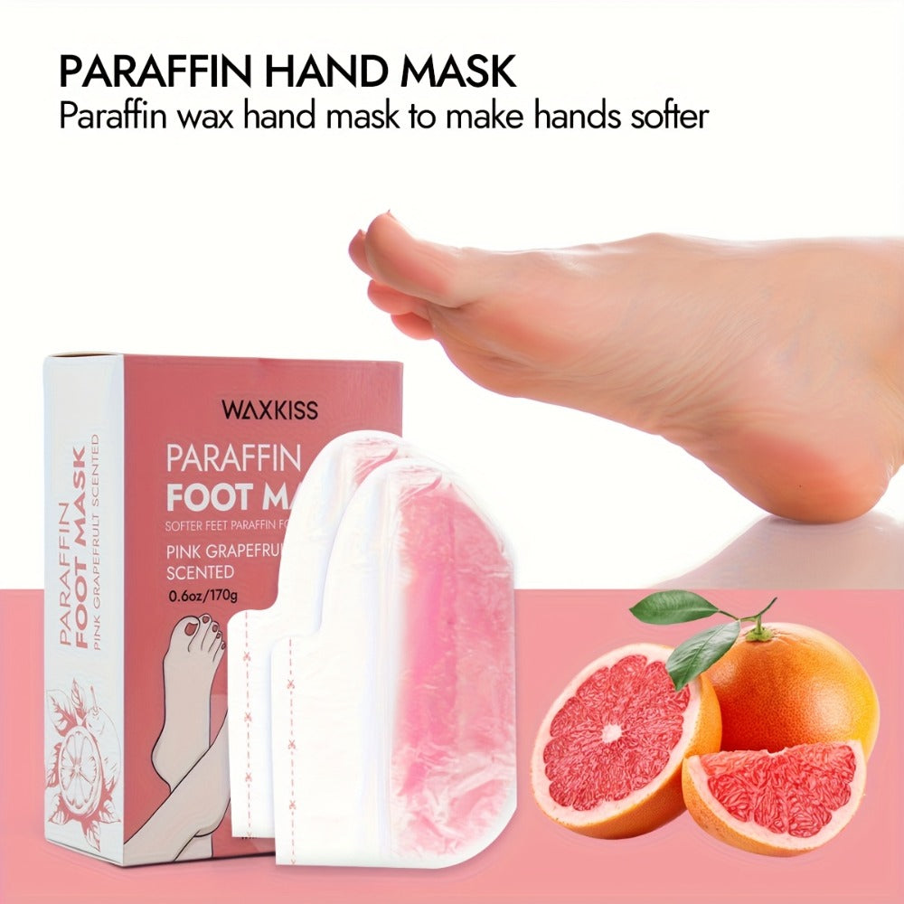 Paraffin Wax Moisturizing Hand & Foot Mask WAXKISS - Non-Greasy Skin Softening Treatment Lavender & Grapefruit Scent - Portable Spa Mask for Dry Cracked Hands Feet Skin Elasticity  - product image 3