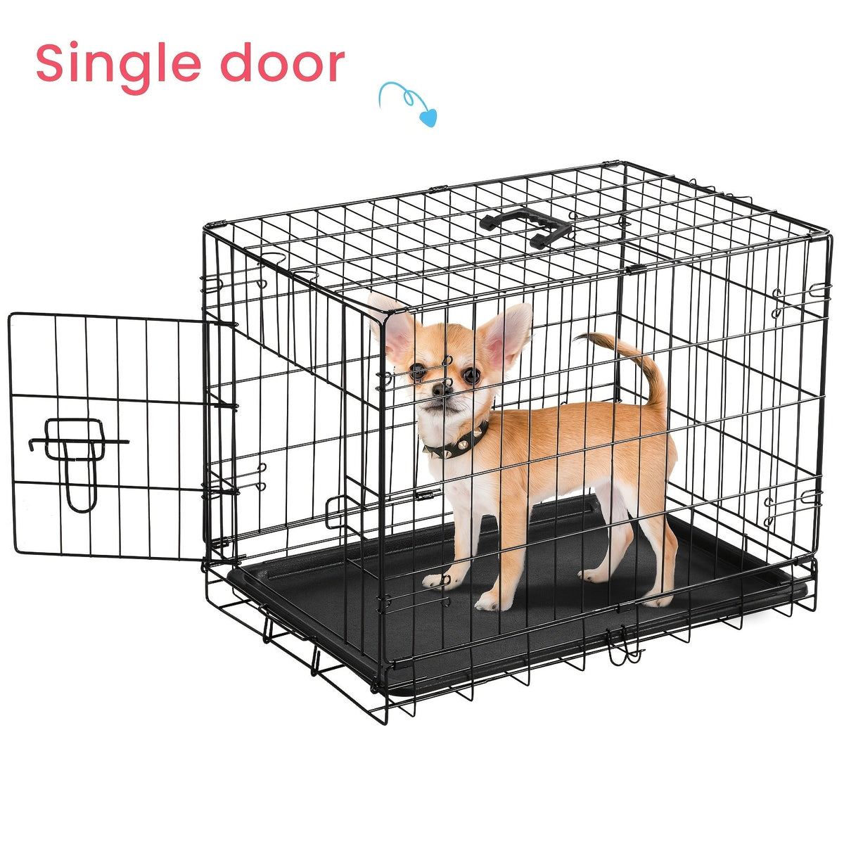 Folding Metal Wire Dog Cage with Leak-Proof Tray, Indoor Outdoor Travel Pet Kennel for Small Medium Large Dogs, 5 Sizes | Dog Crate with Divider Panel & Double - product image 3