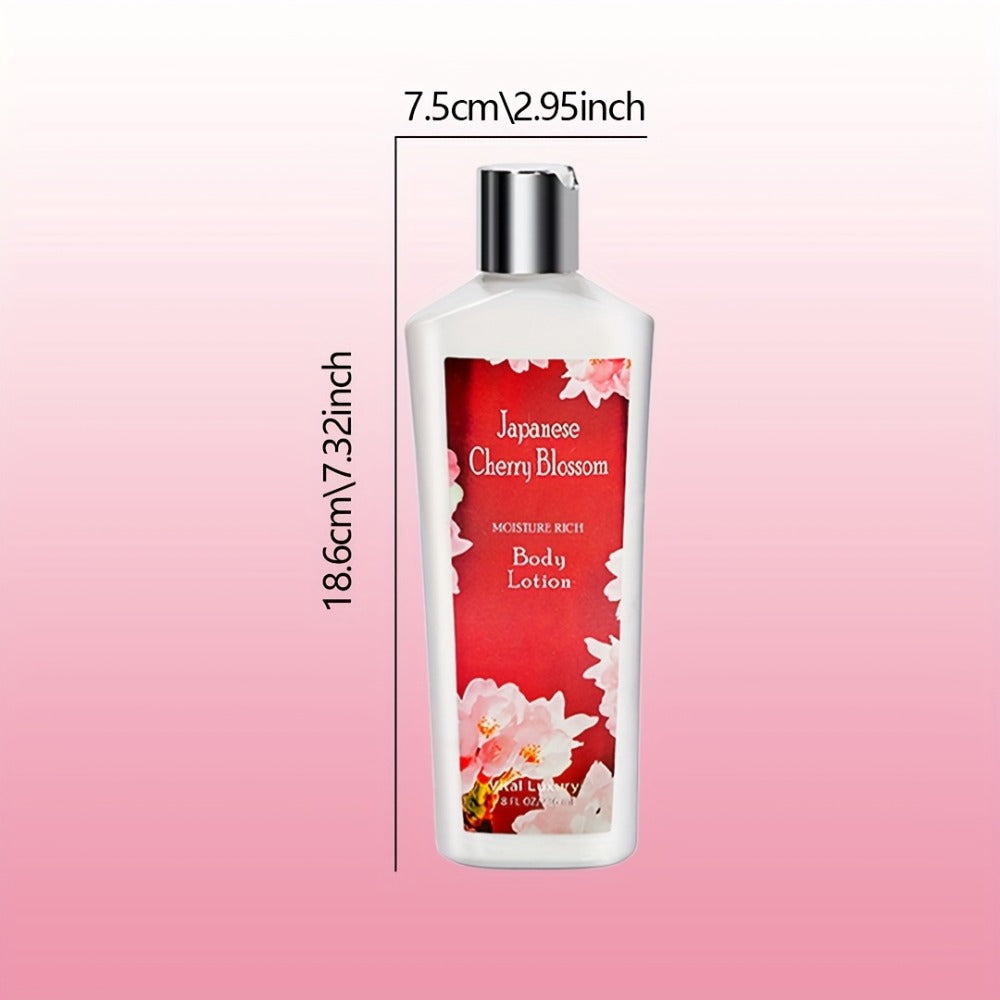 Cherry Blossom Body Lotion 8oz – Vitamin E & Glycerin Moisturizing Cream Non-Sticky 12-Hour Hydration Nourishing Day & Night Skin Care for All Skin Types Women - product image 5