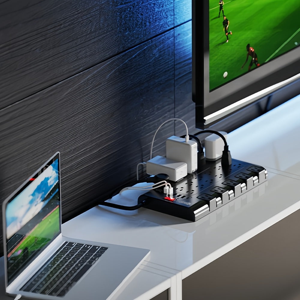 Power Strip Surge Protector 28-in-1 with 22 Widely Spaced Outlets 5 USB-A 2 USB-C Ports 2100 Joules Flat Plug Wall Mountable 6.48FT 14AWG Heavy Duty Extension Cord for Home Office - product image 12