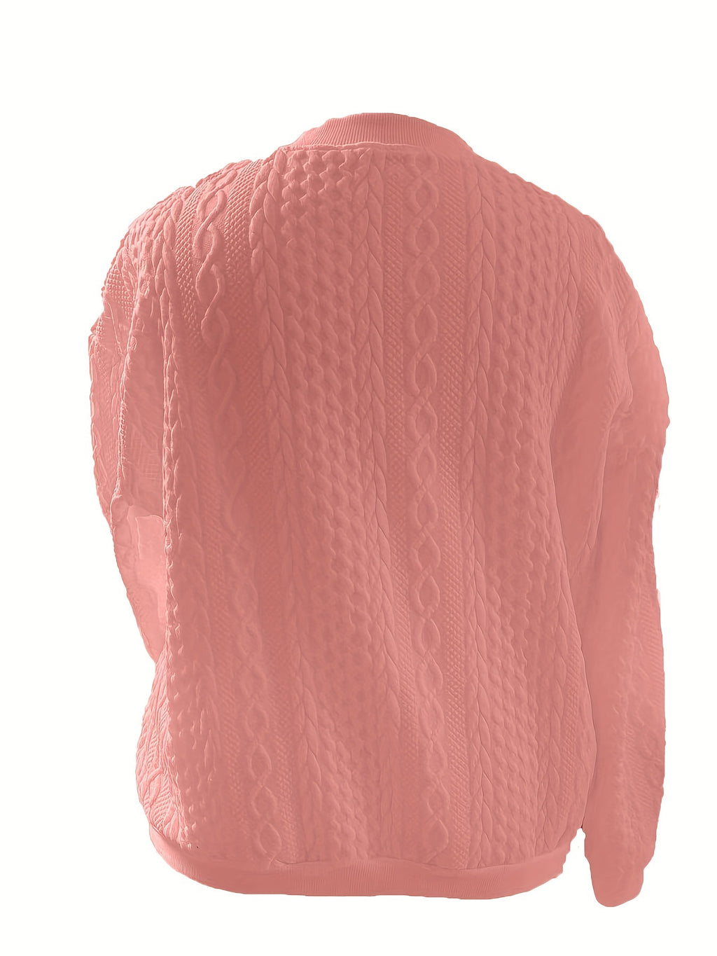 Plus Size, Plus Size Zip Up Textured Solid Jacket, Casual Long Sleeve Outerwear for Fall & Spring, Women's Plus Size Clothing - product image 16