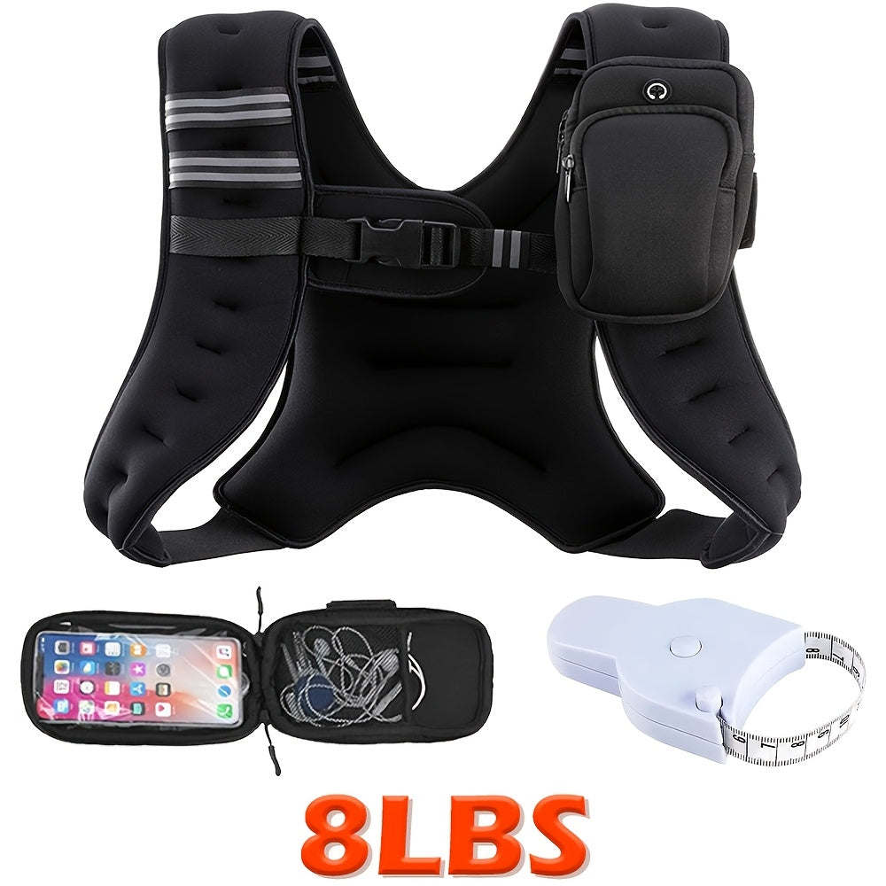 Slim Fit Reflective Design with Phone Pouch, Snap-On Unisex Weight Training Vest for Gym, Core Strength & Bone Health, 8 / 12 / 16 lb Options – Weighted Vest - product image 3