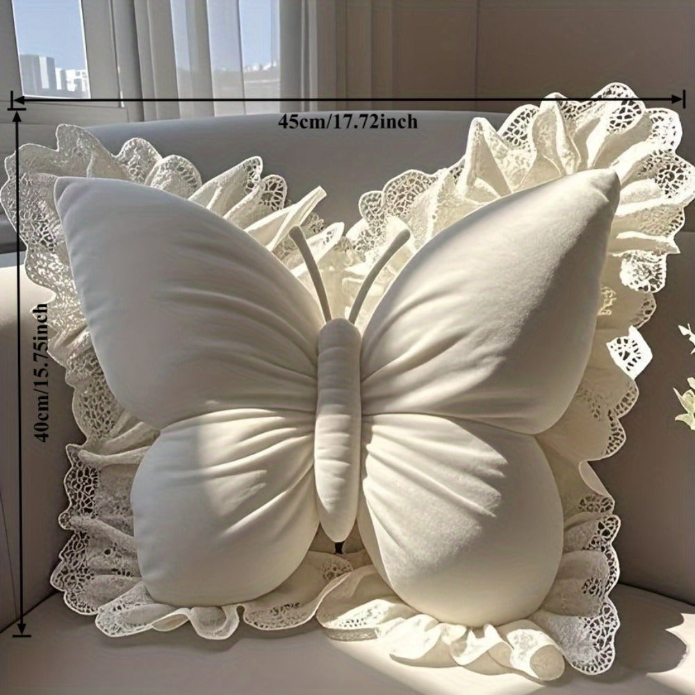 Butterfly Shaped Throw Pillow 3D Bow Decorative Cute Accent Pillow for Bed Sofa Couch Velvet Soft Polyester Fill Whimsical Home Decor Gift Multiple Colors 40x28cm - product image 4