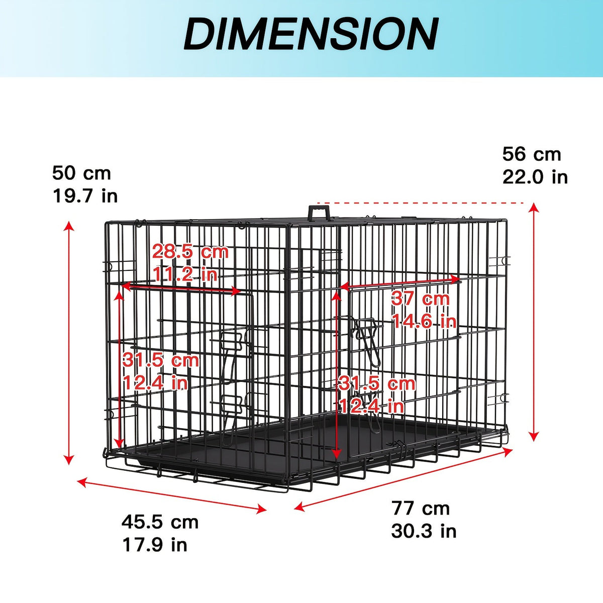 Dog Crate Foldable Metal Wire Dog Cage with Divider Panel & Leak-Proof Tray | Indoor Outdoor Dog Kennel for Small Medium Dogs, Rabbits & Small Animals - product image 4
