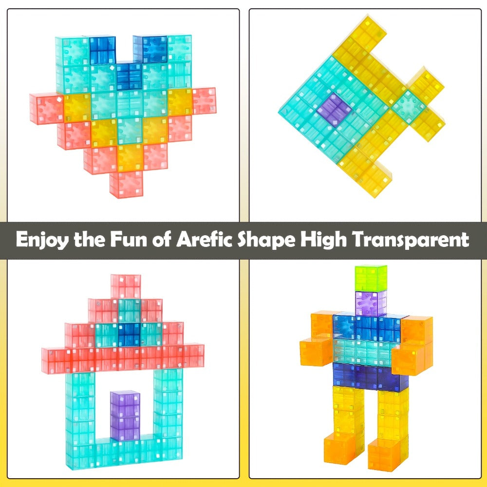 True Three-Dimensional STEM Building Blocks Set, Geometry Magnet Cube Toy for Toddlers Boys & Girls Ages 3 4 5 6, Creative Open-Ended Construction, Birthday - product image 5