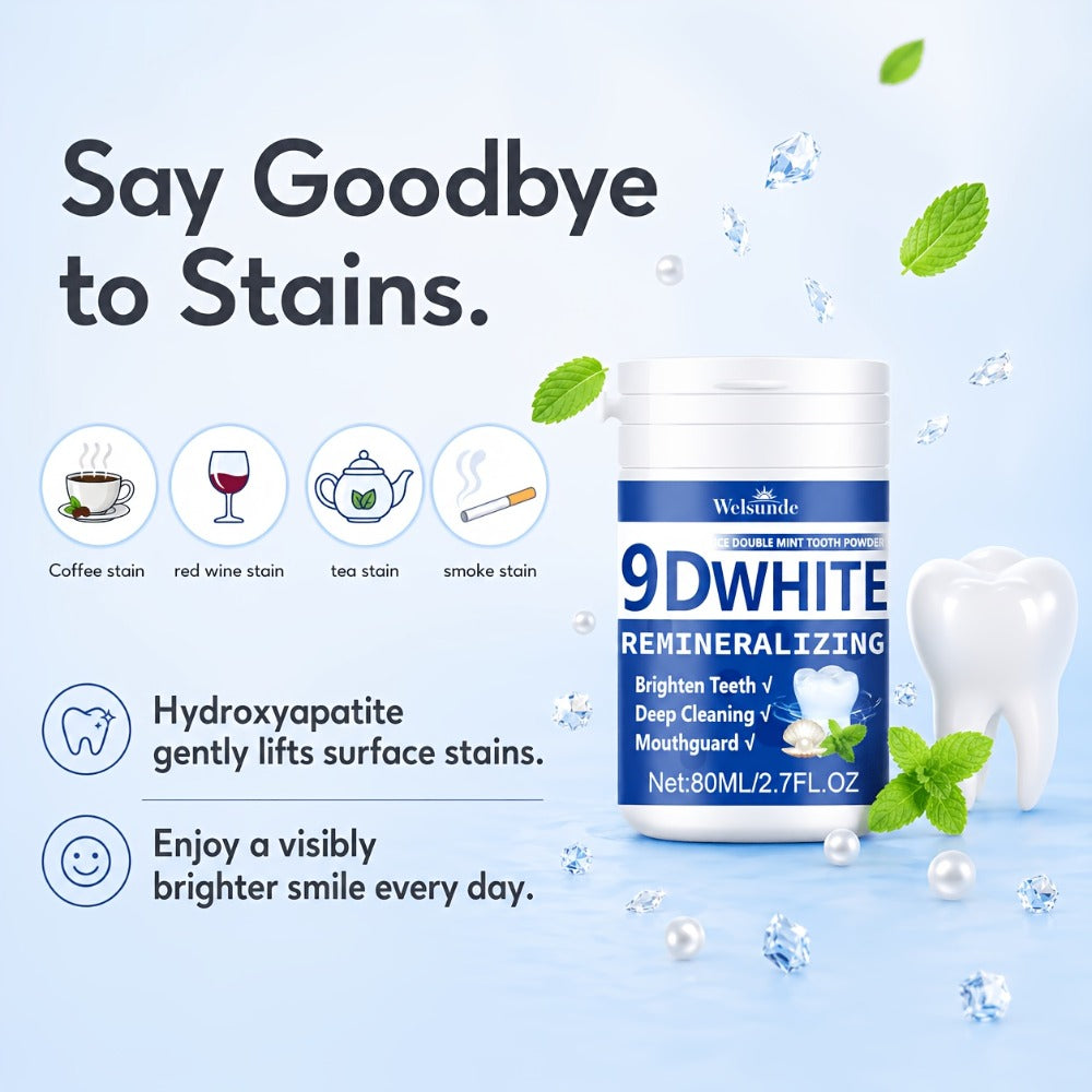 Hydroxyapatite Tooth Powder 2-Pack Remineralizing Fluoride-Free Deep Cleaning Whitening Mint Toothpowder for Sensitive Teeth Enamel Repair Daily Oral Care Gift - product image 8