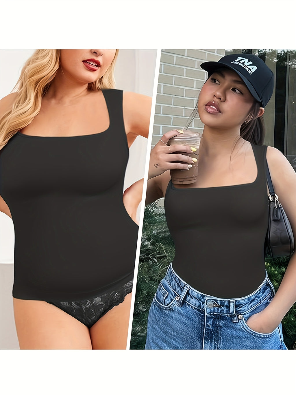 2pcs Tummy Control Shapewear Compression Tank Tops For Women Seamless Square Neck Body Shaper Camisole, Durable, Comfortable and Breathable, It Is Suitable For - product image 9