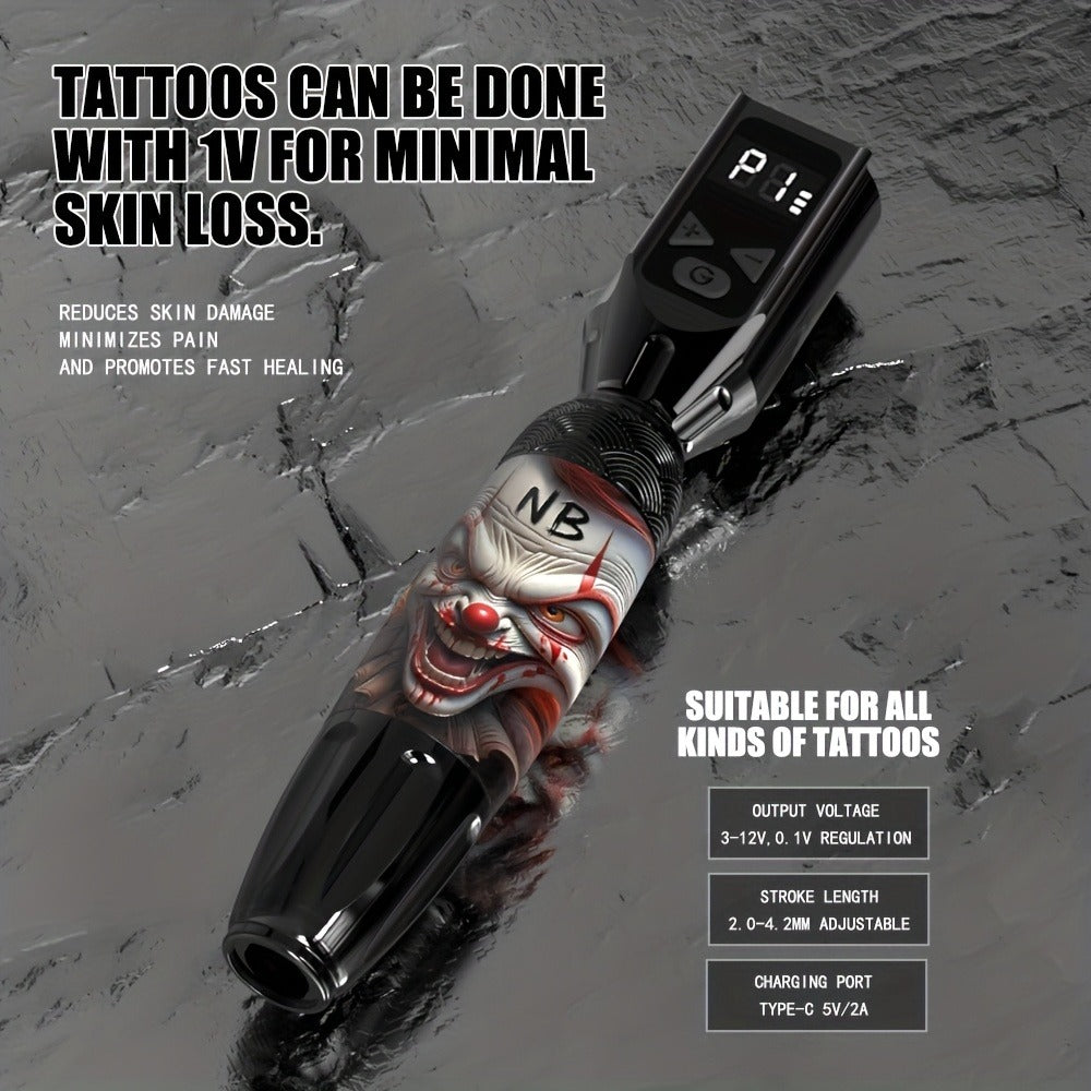 INKSOUL TM-81 Wireless Tattoo Kit Rotary Tattoo Pen with LCD Screen 1100mAh Battery Cordless Tattoo Gun with Needles & Ink Cartridges Complete Set for Beginners & Professional Arti - product image 3