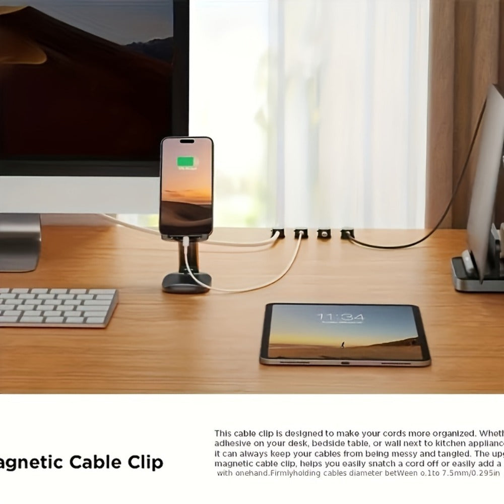 Magnetic Cable Organizer Clips 16 Pack Self-Adhesive No-Drill Cable Management Holder for Desk Wall Home Office Adjustable Wire Cord Organizer Set - product image 10