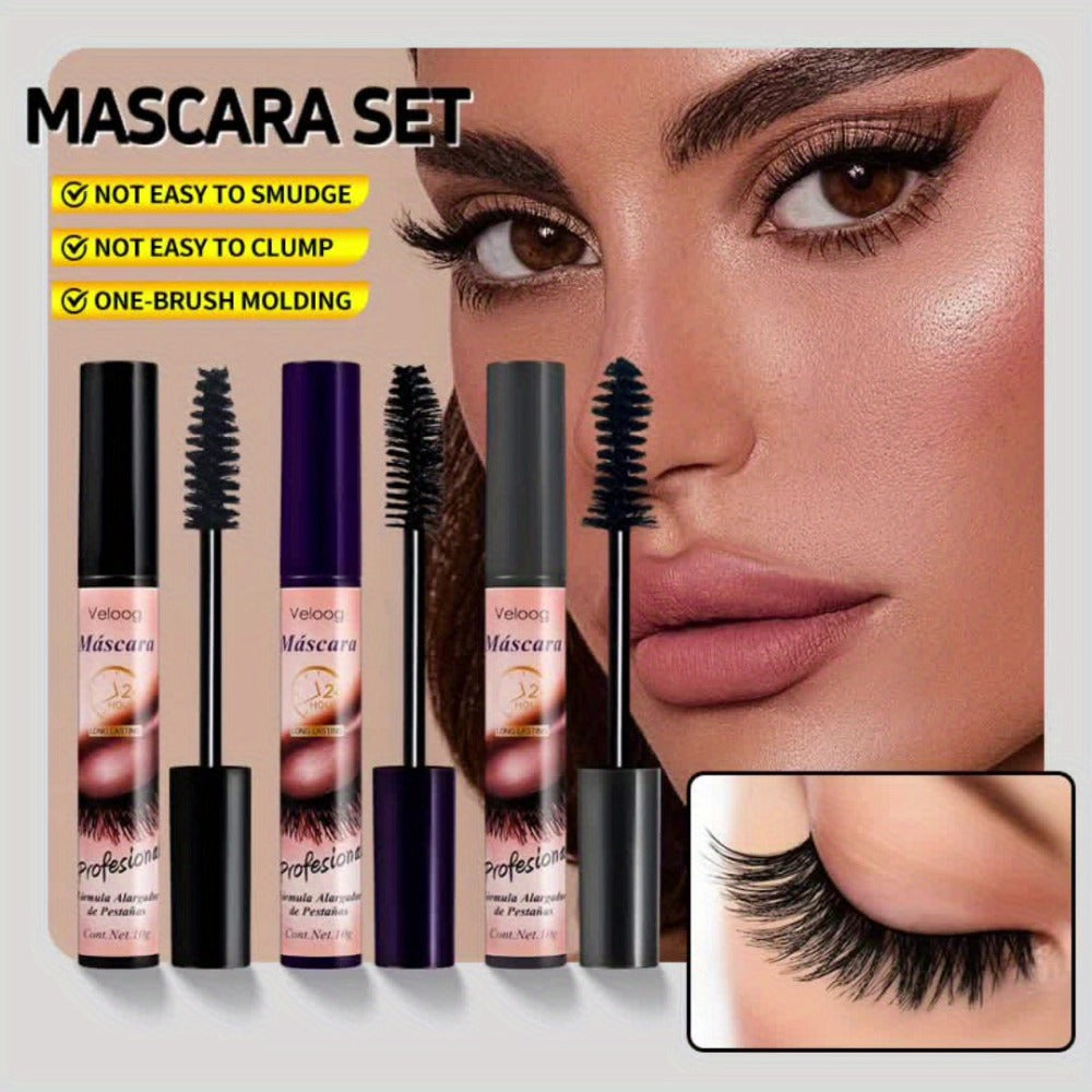 Waterproof Mascara Set 3 Piece — Lengthening Volumizing Curling Lash Mascara with Sea Urchin Spiral Conical Brush Heads, Long-Lasting Smudge-Proof Sweatproof Eye Makeup for Women - product image 9
