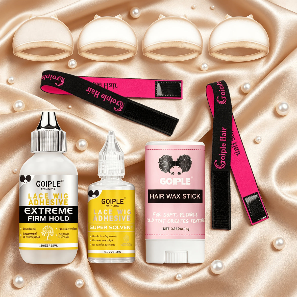 Wig Installation Kit with Lace Glue & Melting Spray | 9pc Glue Kit or 14pc Complete Wig Styling Set | Edge Brush Wig Cap Comb Resistance Band Remover for Beginners & Professionals - product image 3