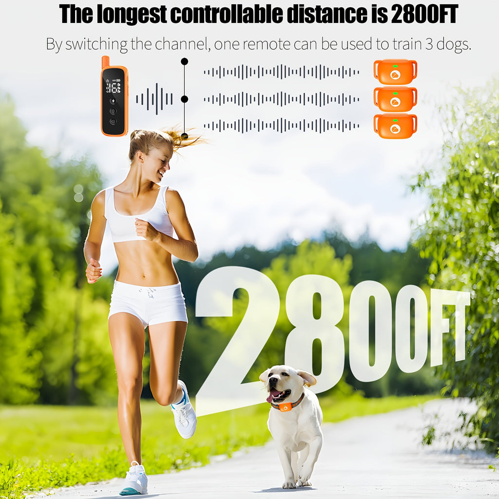 Dog Training Collar with Remote – Rechargeable E-Collar with 2600Ft Range, Beep, Vibration & Shock Modes, Security Lock – 1, 2 or 3 Dog Sets - product image 2