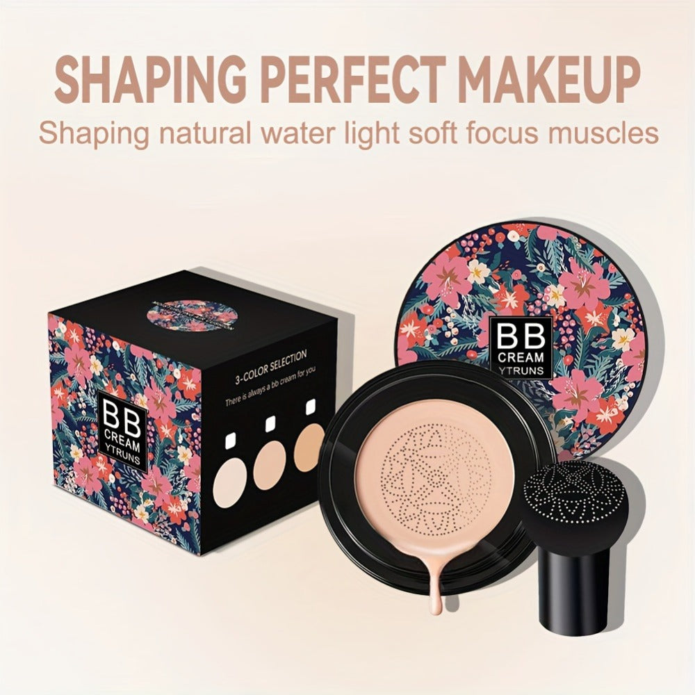 Air Cushion Foundation Full Coverage Moisturizing Lightweight Long-Wear Dewy Radiant Finish with Mushroom Sponge Applicator Buildable Coverage for All Skin Types Ivory White Natura - product image 4