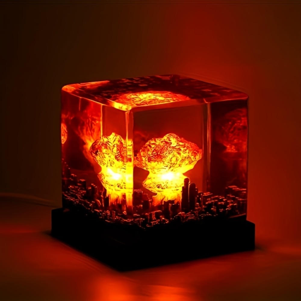 Mushroom Cloud Night Light – USB Powered LED Atomic Bomb Glow Lamp, Sci-Fi Desktop Decoration Art Piece, Unique Gift for Nuclear Enthusiasts, Bedroom Living Room Office Decor - product image