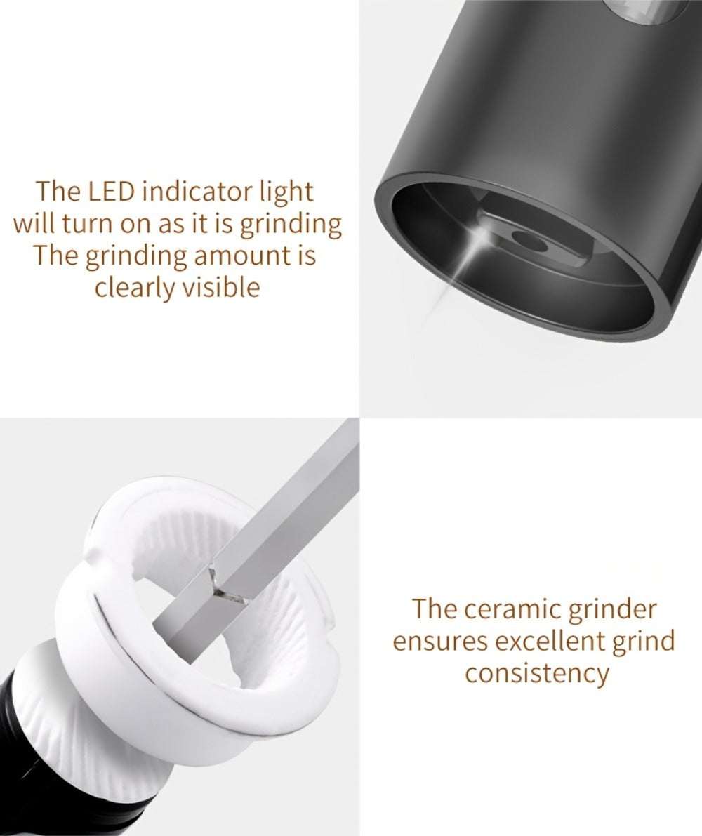 Electric Salt and Pepper Grinder Set – Rechargeable Automatic Mills with LED Light, Adjustable Coarseness & 3.72oz Capacity for Home Kitchen, BBQ, Restaurant & Outdoor Entertaining - product image 29