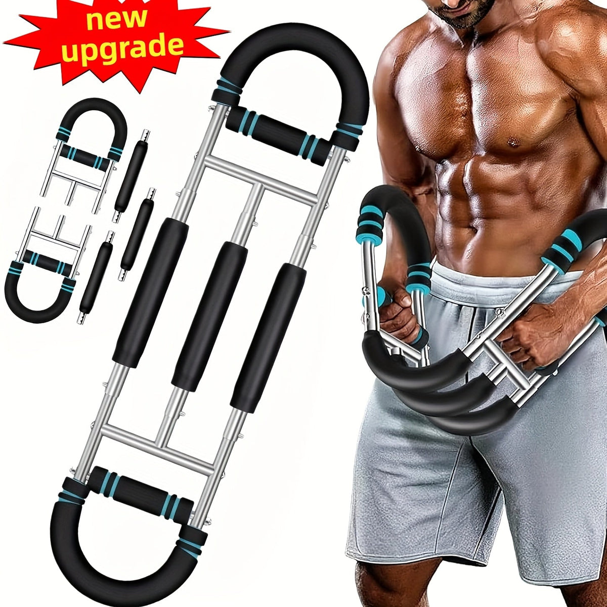 Adjustable Arm & Tricep Trainer – Spring Chest Expander Bar