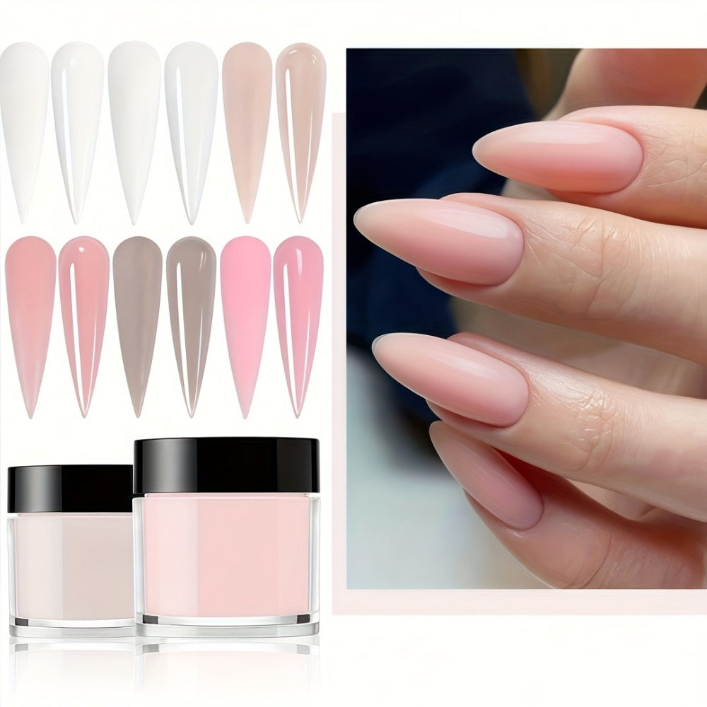 Acrylic Nail Powder Set 6 Colors - Nude Pink White Polymer Powder for 3D Nail Sculptures French Extensions Carving Crystal Professional Nail Art Kit - product image 11