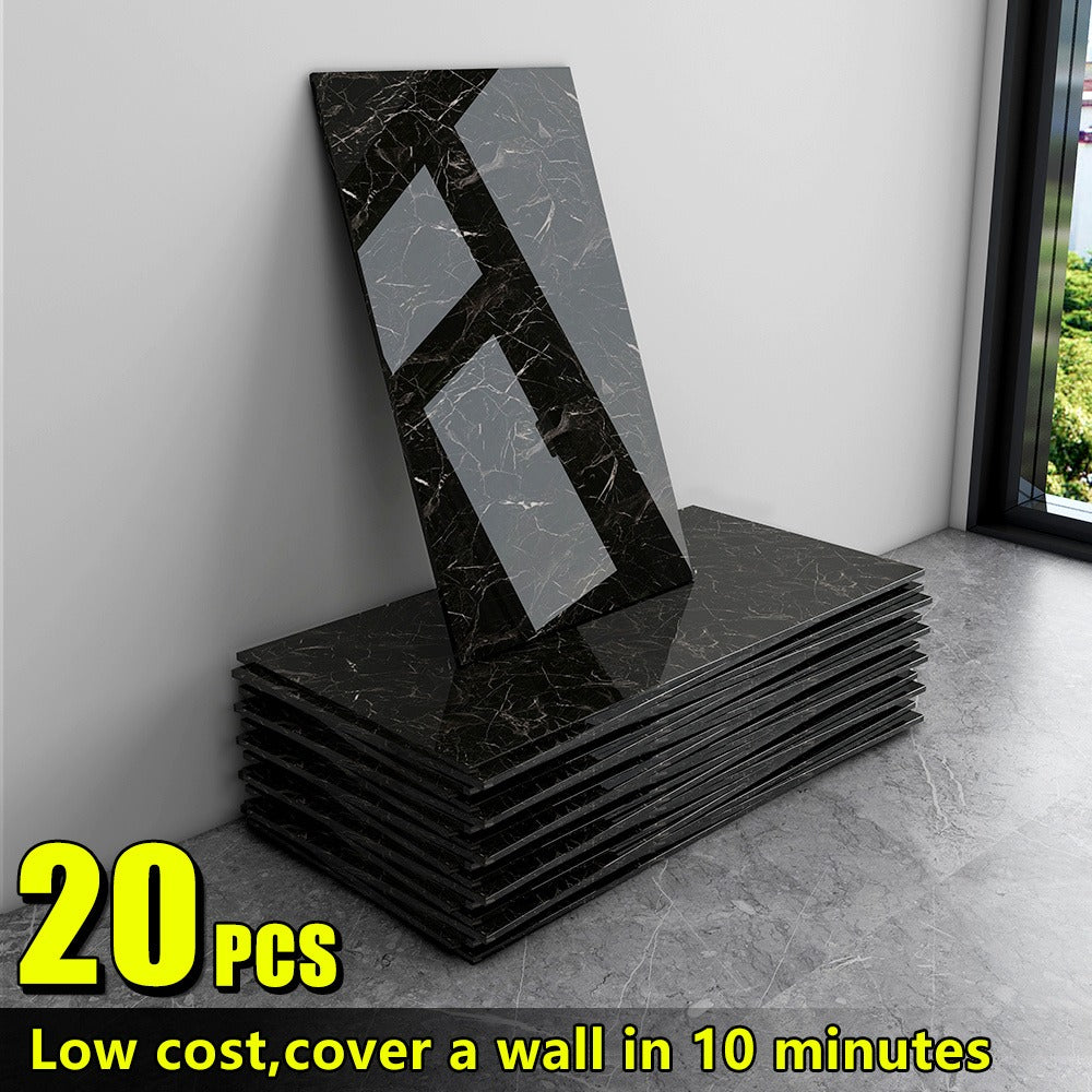 Marble Peel and Stick Wall Panels Self-Adhesive 3D Decorative Tiles - Glossy Marble Sheets for Bathroom Kitchen Living Room - Removable Vinyl Planks White Grey Black Imitation Ston - product image 15