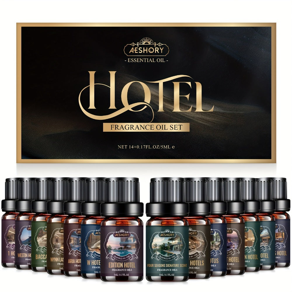 Essential Oil Diffuser Gift Set 14 Pcs – Luxury Fragrance Oils for Diffuser, Candle Making & Aromatherapy | Hotel Collection Scents - product image