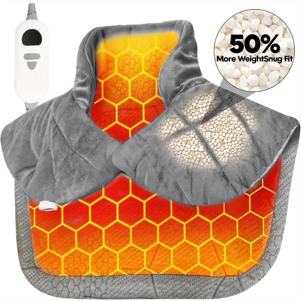 Heating Pad for Neck & Shoulders – 130W Graphene Weighted Electric Pad, 6 Heat Settings, 4 Timers, Auto Shut-Off, Machine Washable - product image 5