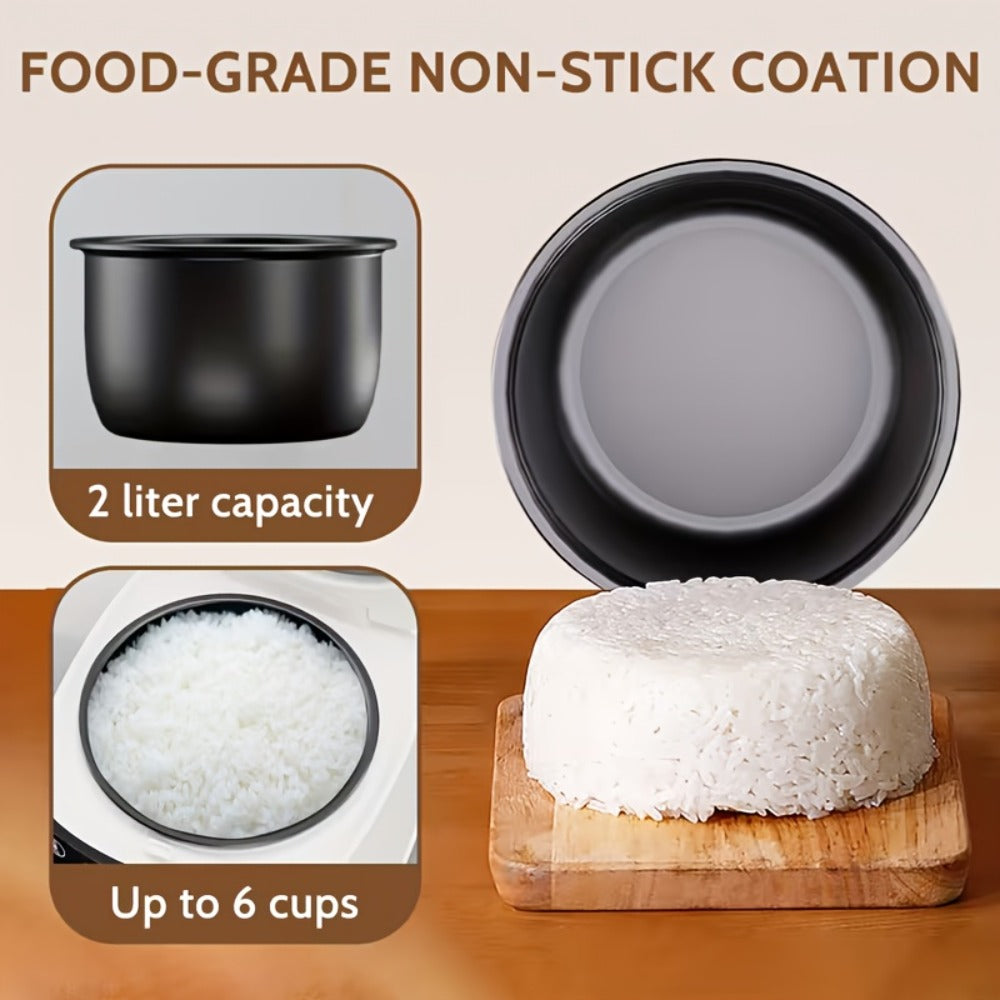 Rice Cooker 2L 4 Cups 10-in-1 Mini Multifunctional Compact Electric Rice Cooker for Rice Soup Stew Oatmeal Cake Steamed Vegetables Perfect for Small Kitchen Dorm Apartment - product image 6