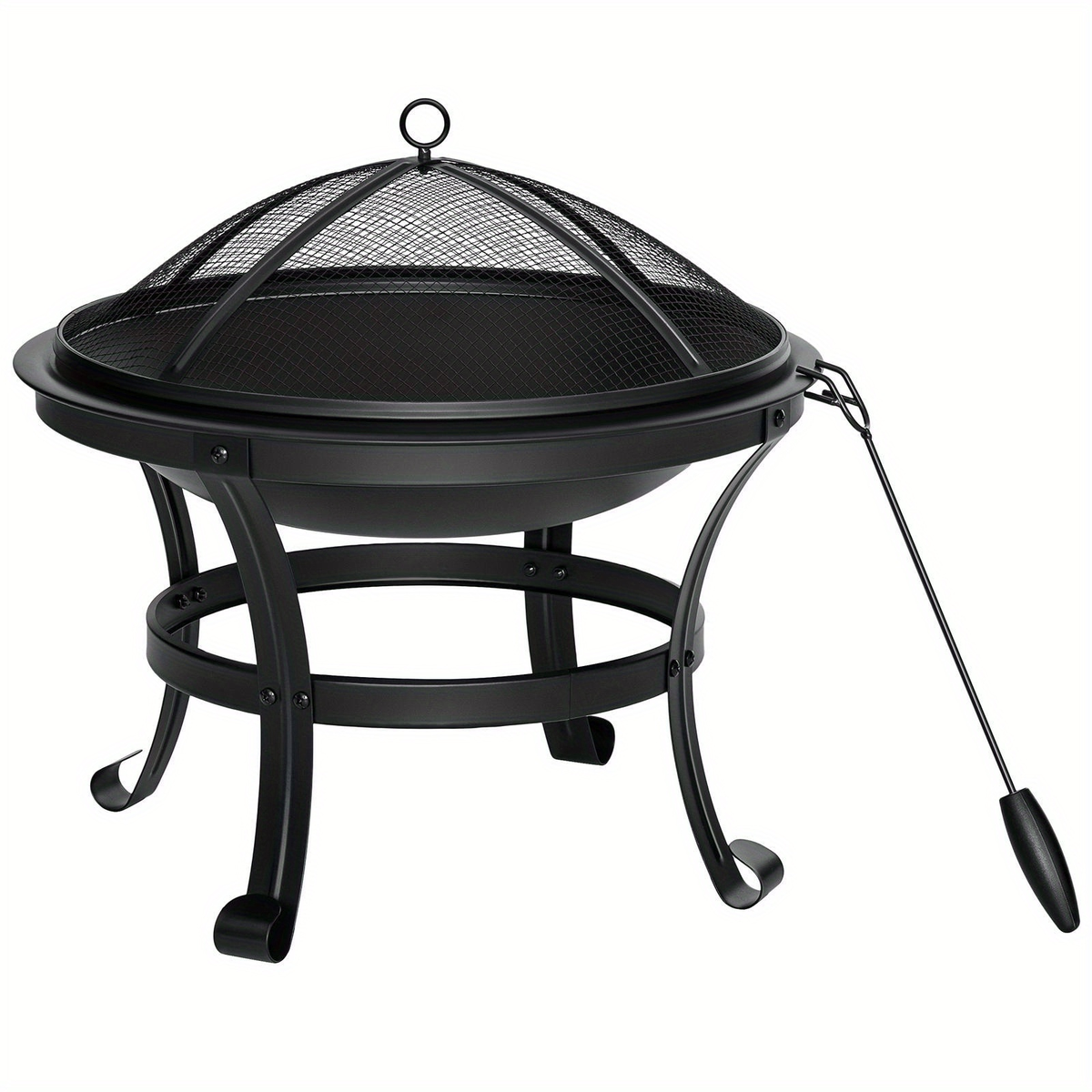 Wood Burning Fire Pit 22 Inch Portable Rust-Proof Steel Bowl with Mesh Spark Screen Log Grate Fire Poker for BBQ Camping Backyard Porch Deck Easy Assembly - product image 6